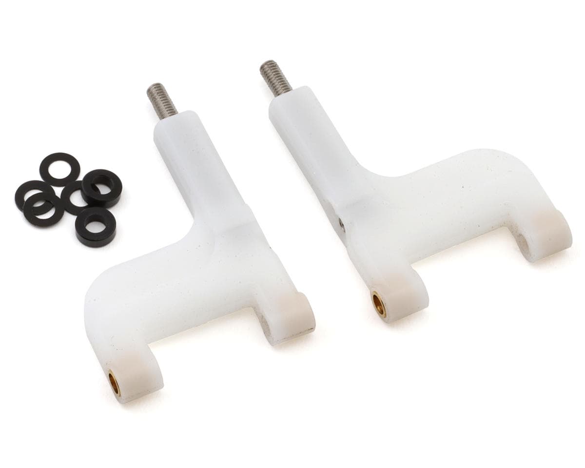 Topline Reve D RDX Delrin Front Lower Arms (White) (2) w/Aluminum Spacers & Brass Sleeves