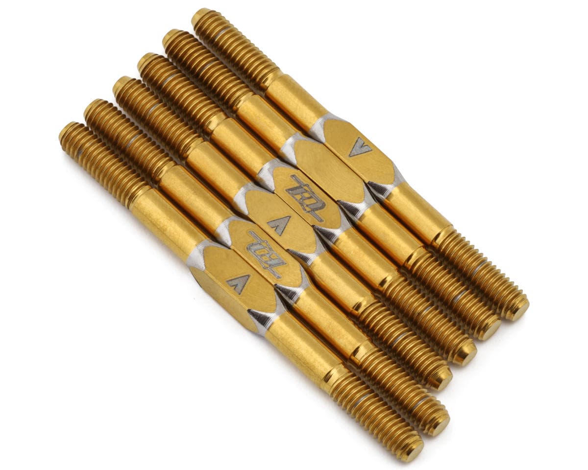 Revolution Design Team Associated RC10B84 Ultra Titanium Turnbuckle Set (Gold) (Marcus Kaerup Edition)