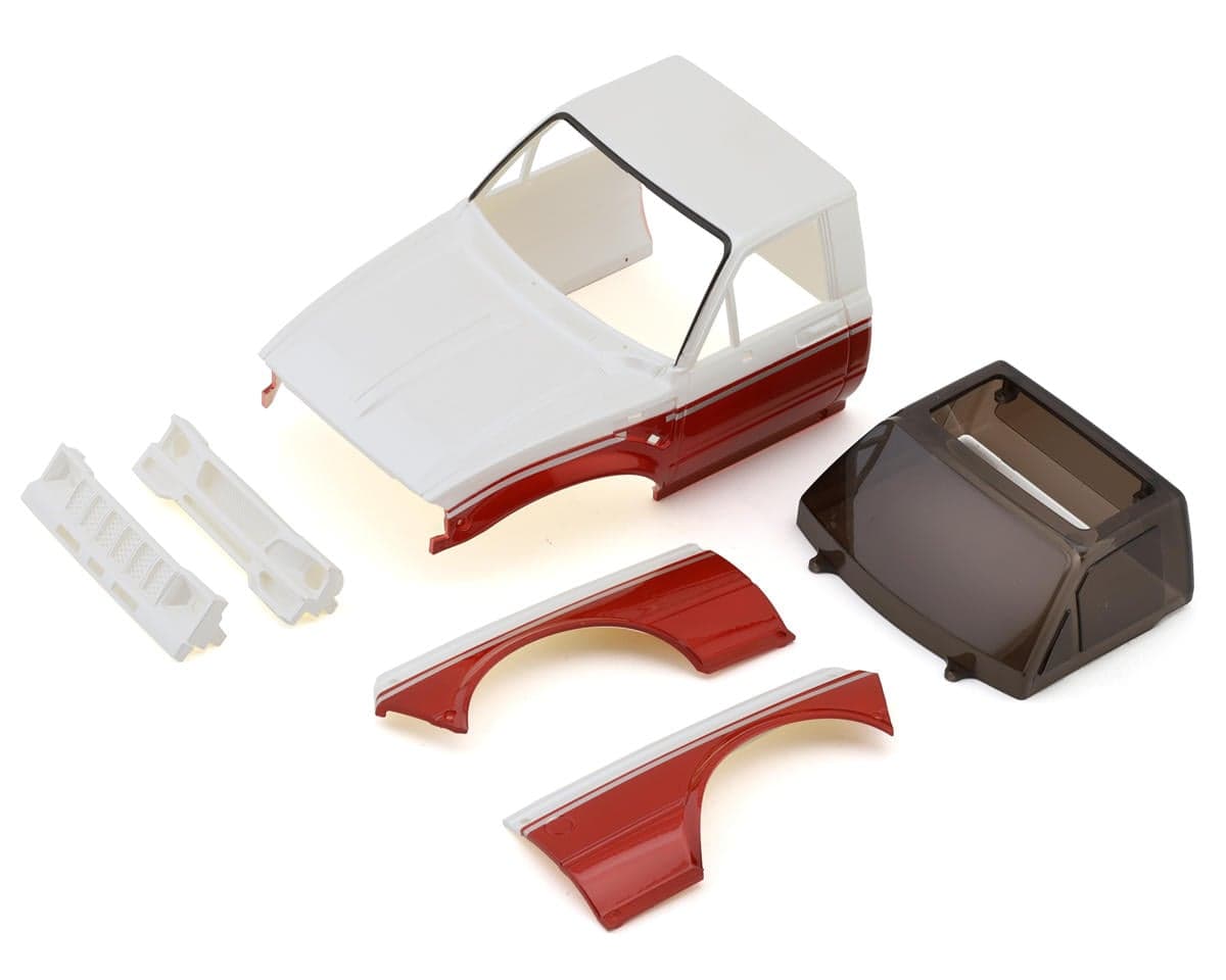 Injora IR60 Pickup 1/18 Pre-Painted Hard Body Set for Traxxas® TRX-4M® (Red/White) (Defender®/Bronco®) w/Bed Rack & LED Lights