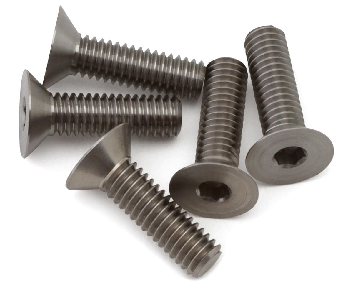 1UP Racing 4mm Pro Duty Flat Head Titanium Screws (5) (4x14mm)