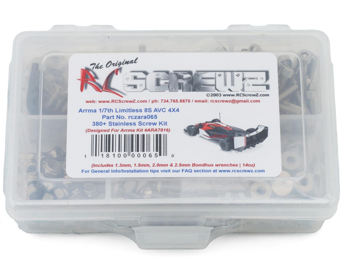 RC Screwz Arrma® Limitless™ 120 8S Stainless Steel Screw Kit