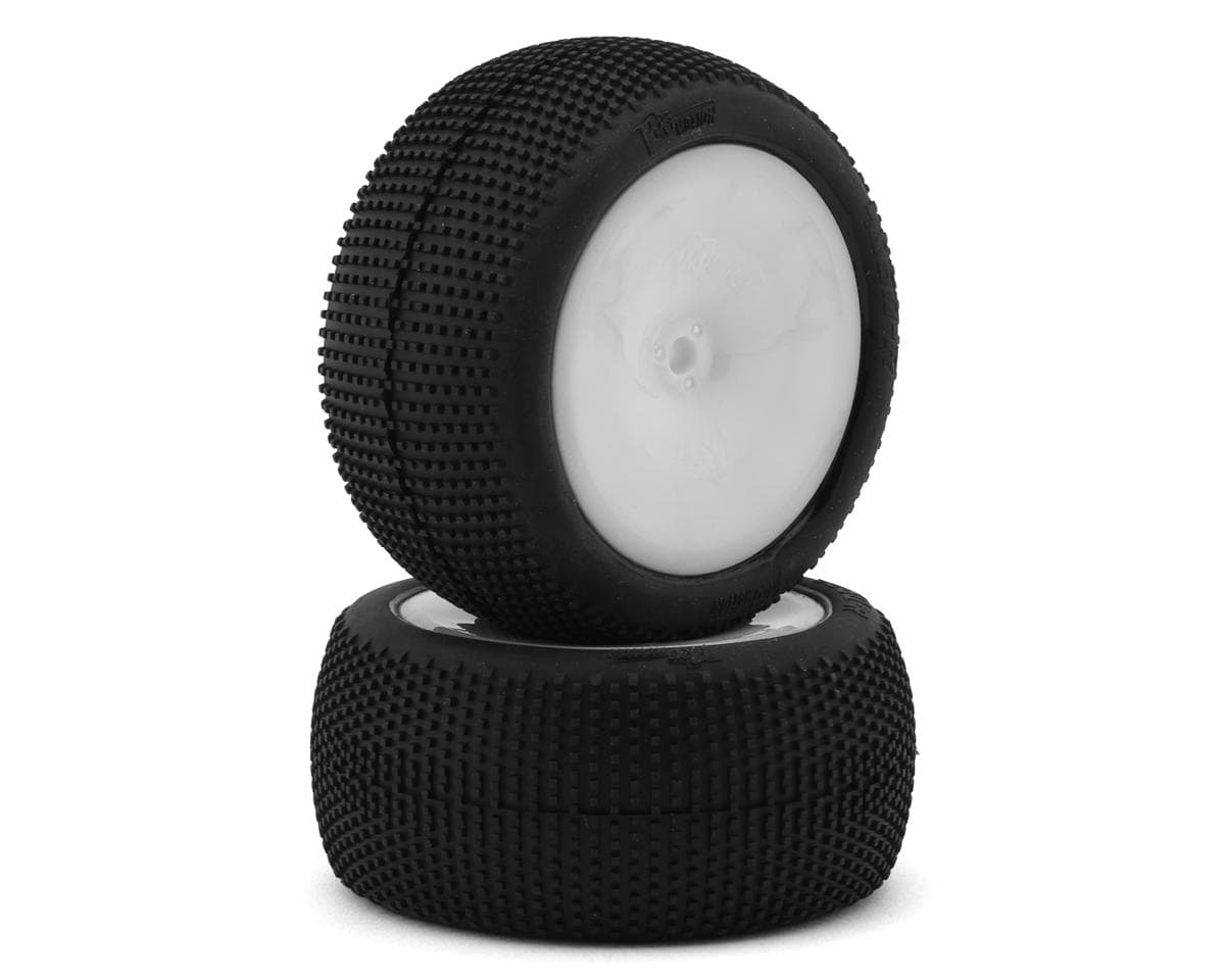 Pro-Motion T-38 2.2" 1/10 2WD Pre-Mounted Rear Buggy Tires (White) (T3)