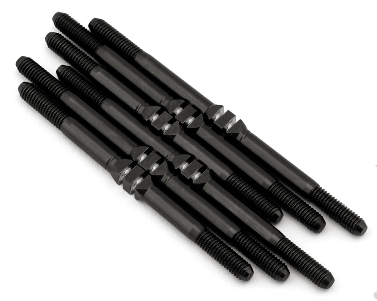 J&T Bearing Co. Team Associated RC10SC7 Titanium "Milled'' XD Turnbuckles Set (Black)