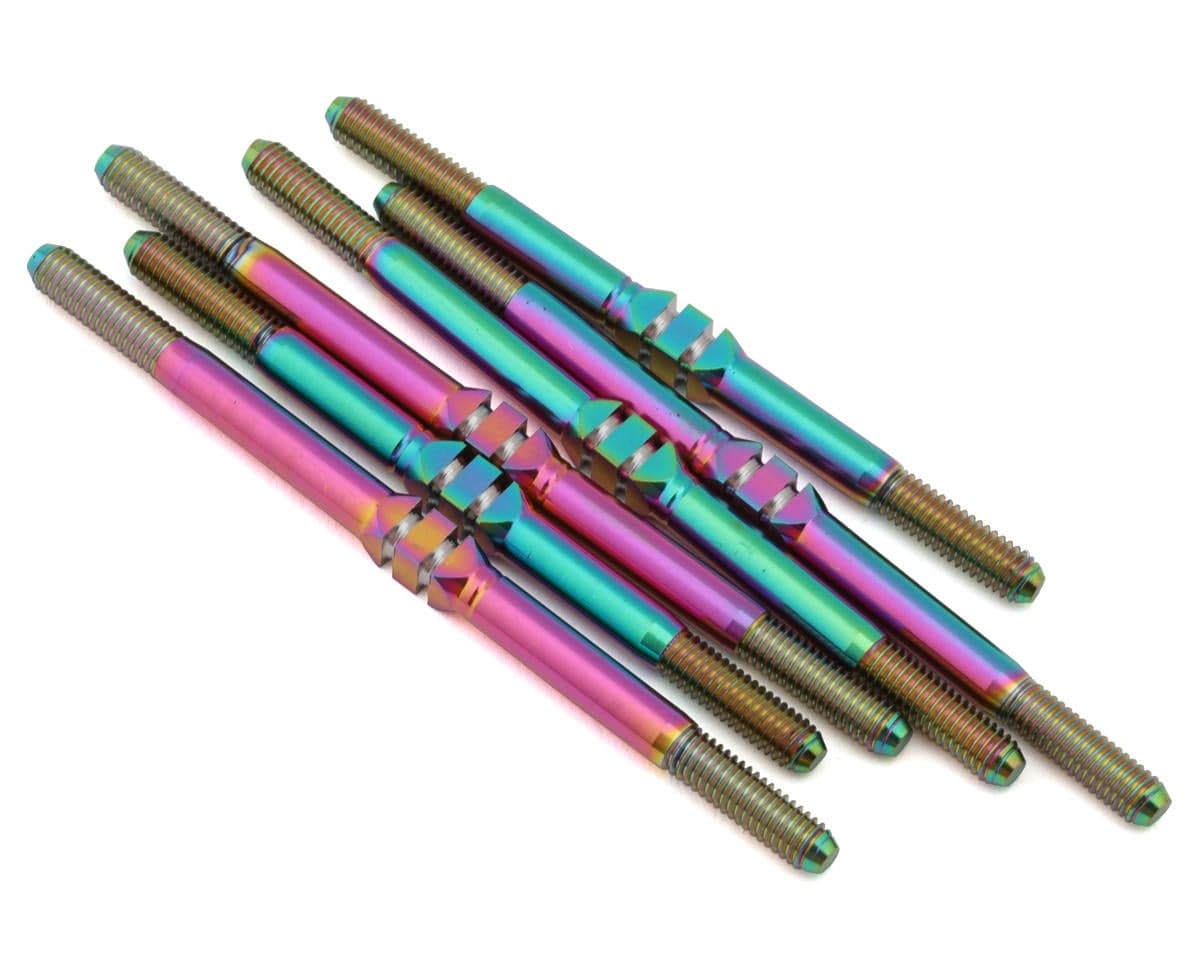 J&T Bearing Co. Team Associated RC10SC7 Titanium "Milled'' XD Turnbuckles Set (Oil Slick)