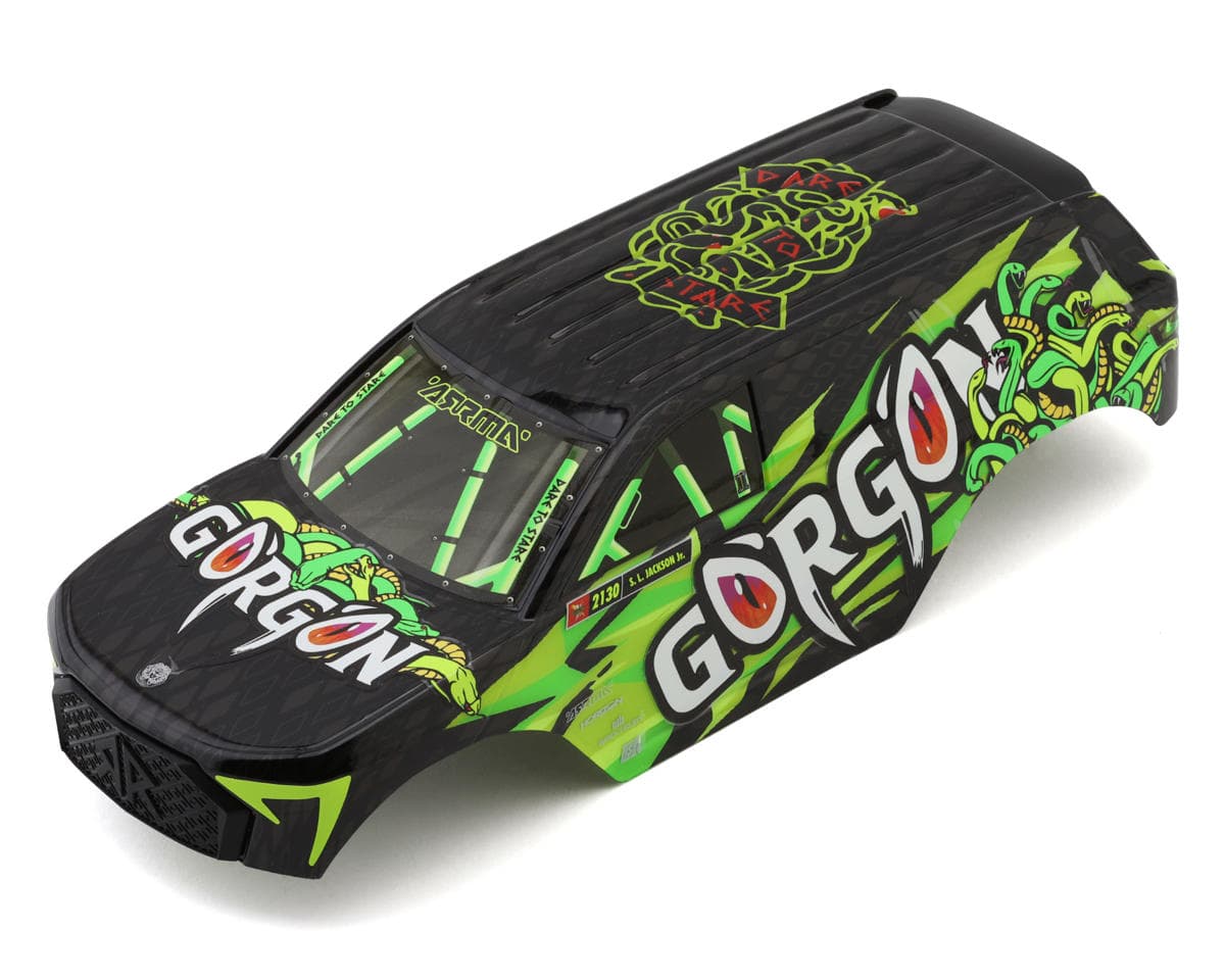 Arrma Gorgon Grom 1/16 Pre-Painted Monster Truck Body (Yellow)