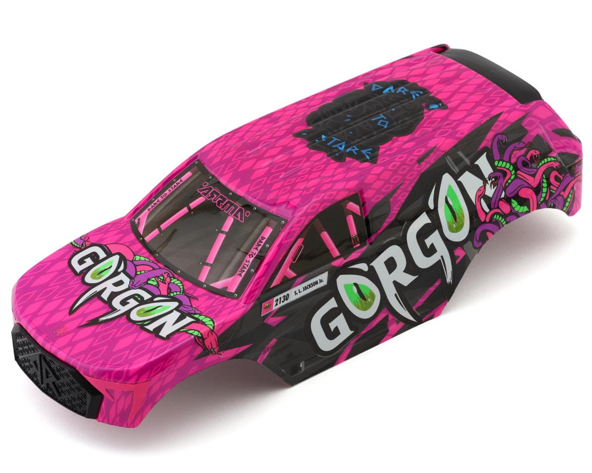 Arrma Gorgon Grom 1/16 Pre-Painted Monster Truck Body (Pink)