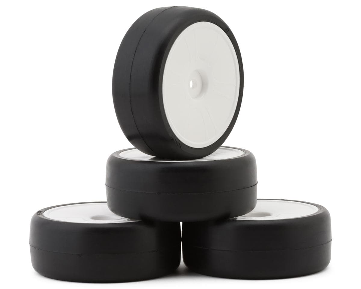 Hudy 1/10 TC Pre-Mounted Asphalt Tires (4) (32 Shore)