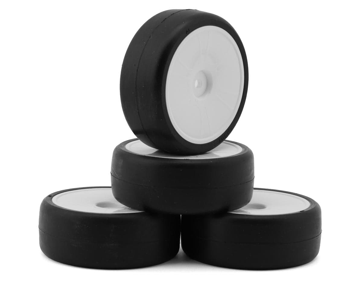 Hudy 1/10 TC Pre-Mounted Asphalt Tires (4) (28 Shore)