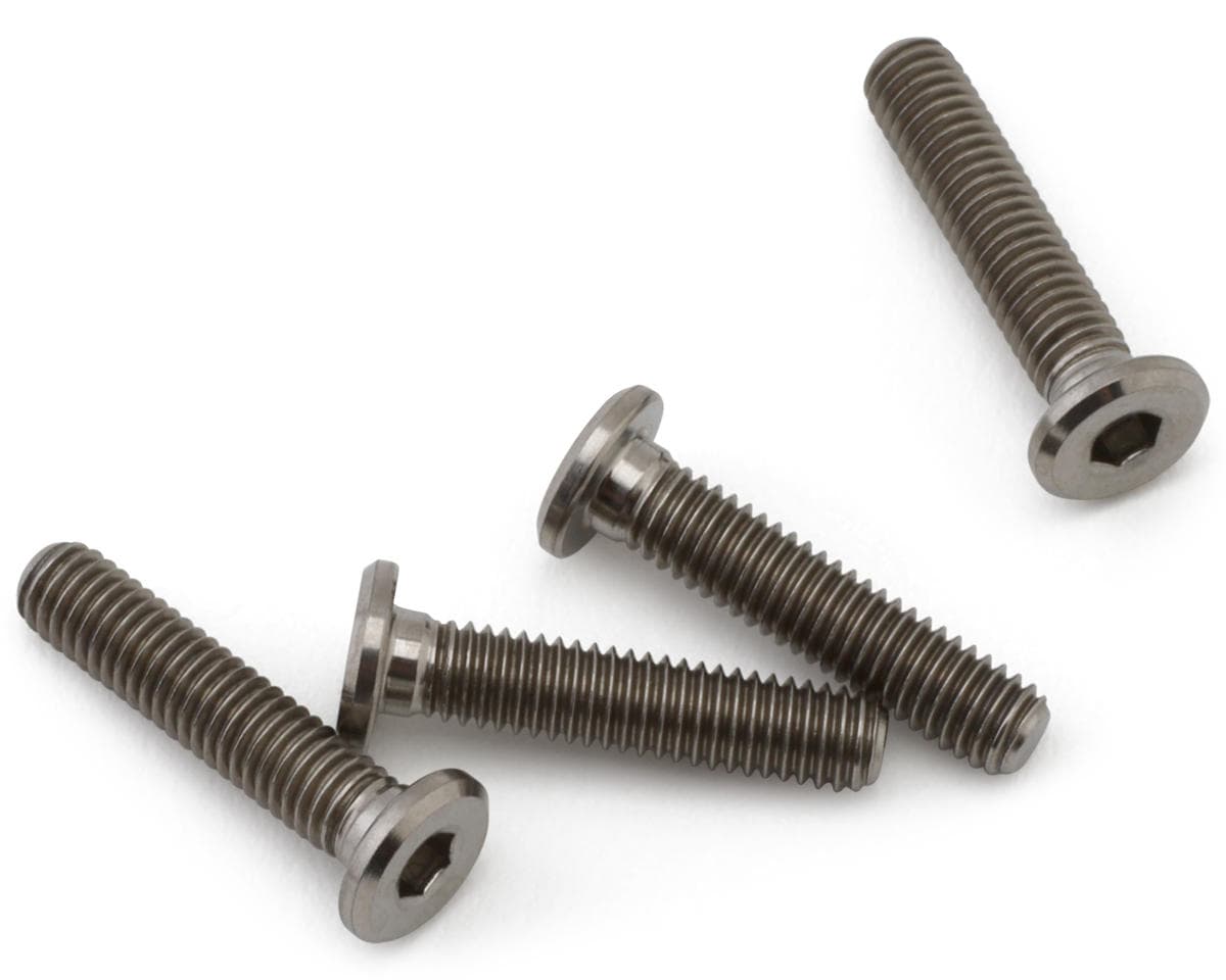 Hudy M3 Titanium Super Low Profile Flanged Button Head Screws (4) (3x14mm)