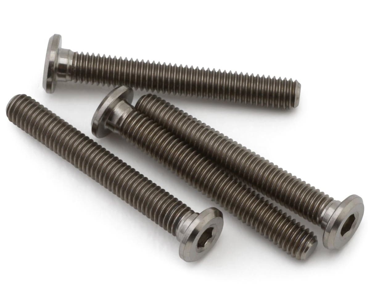 Hudy M3 Titanium Super Low Profile Flanged Button Head Screws (4) (3x22mm)