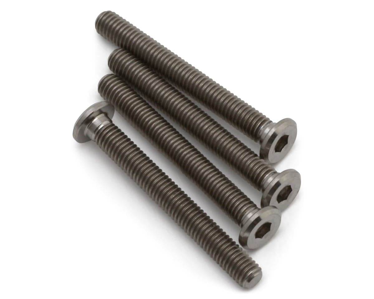 Hudy M3 Titanium Super Low Profile Flanged Button Head Screws (4) (3x25mm)
