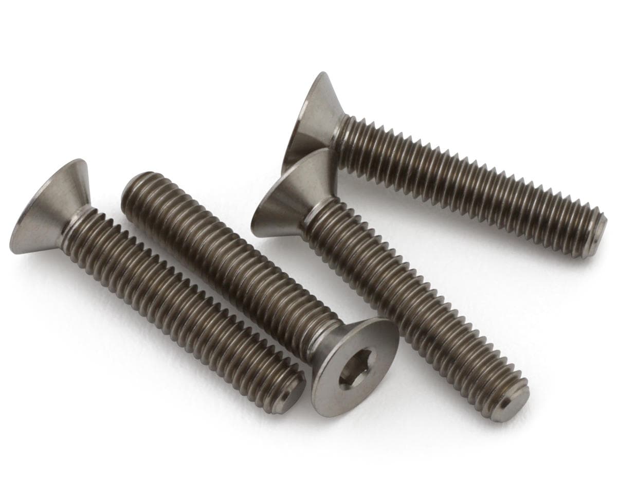 Hudy M3 Titanium Flat Head Screws (4) (3x16mm)