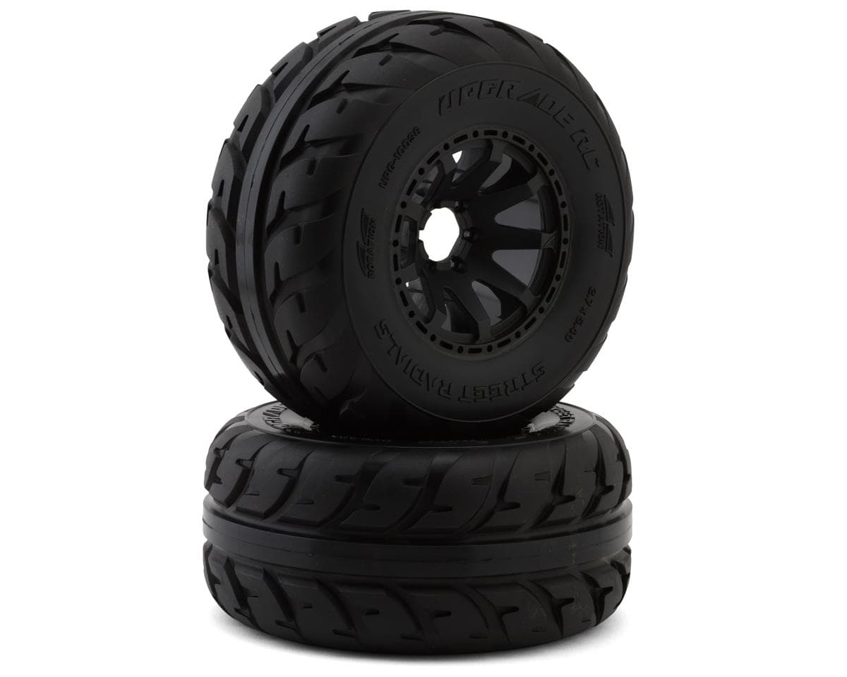 UpGrade RC Belted Street Radials 2.9" Pre-Mounted Tires for Traxxas® MAXX® (2) (Regular & Wide Offset Hexes Included)