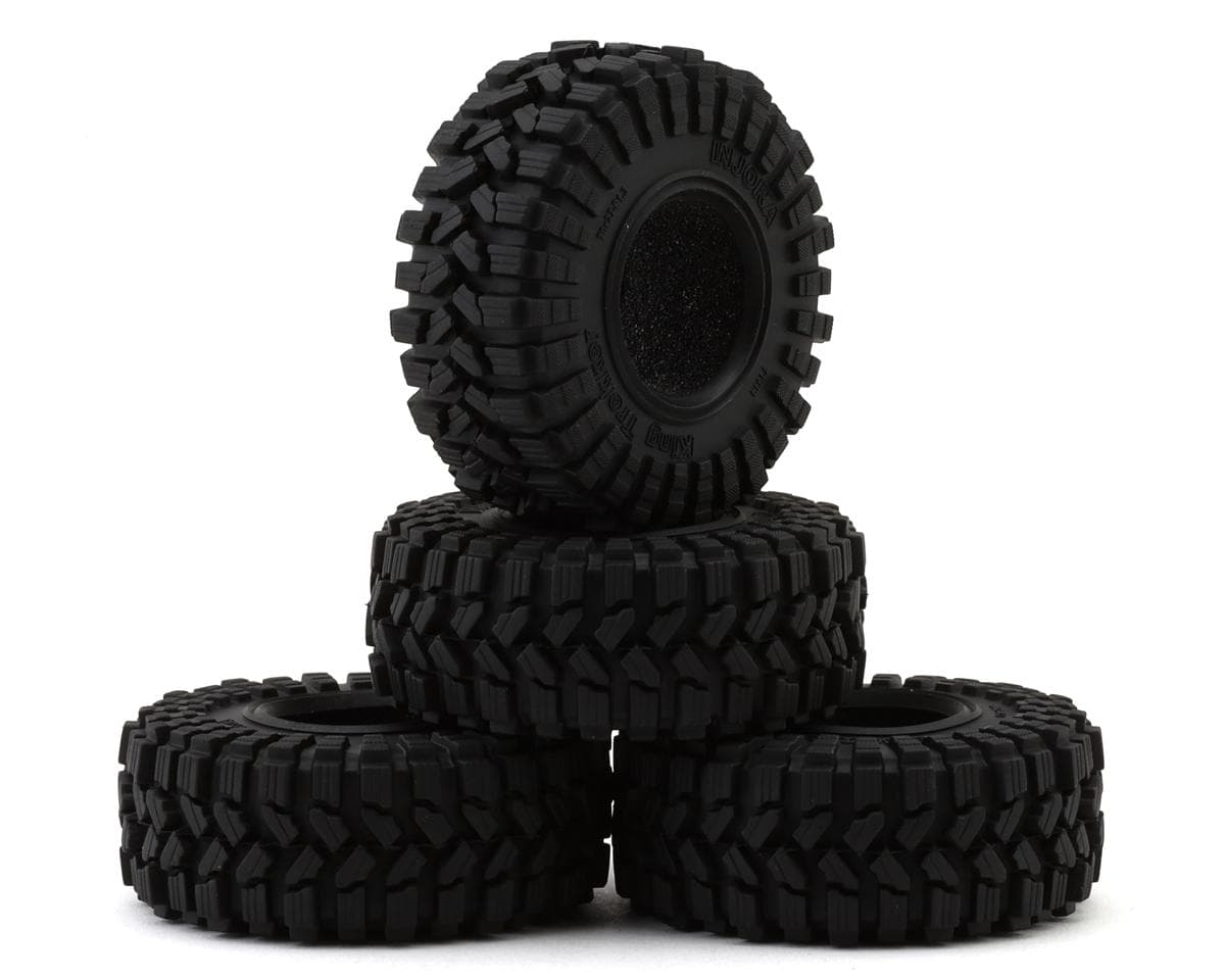 Injora 1.3" King Trekker Micro Rock Crawler Tires (4) (70mm OD) (S5) w/Foam Inserts