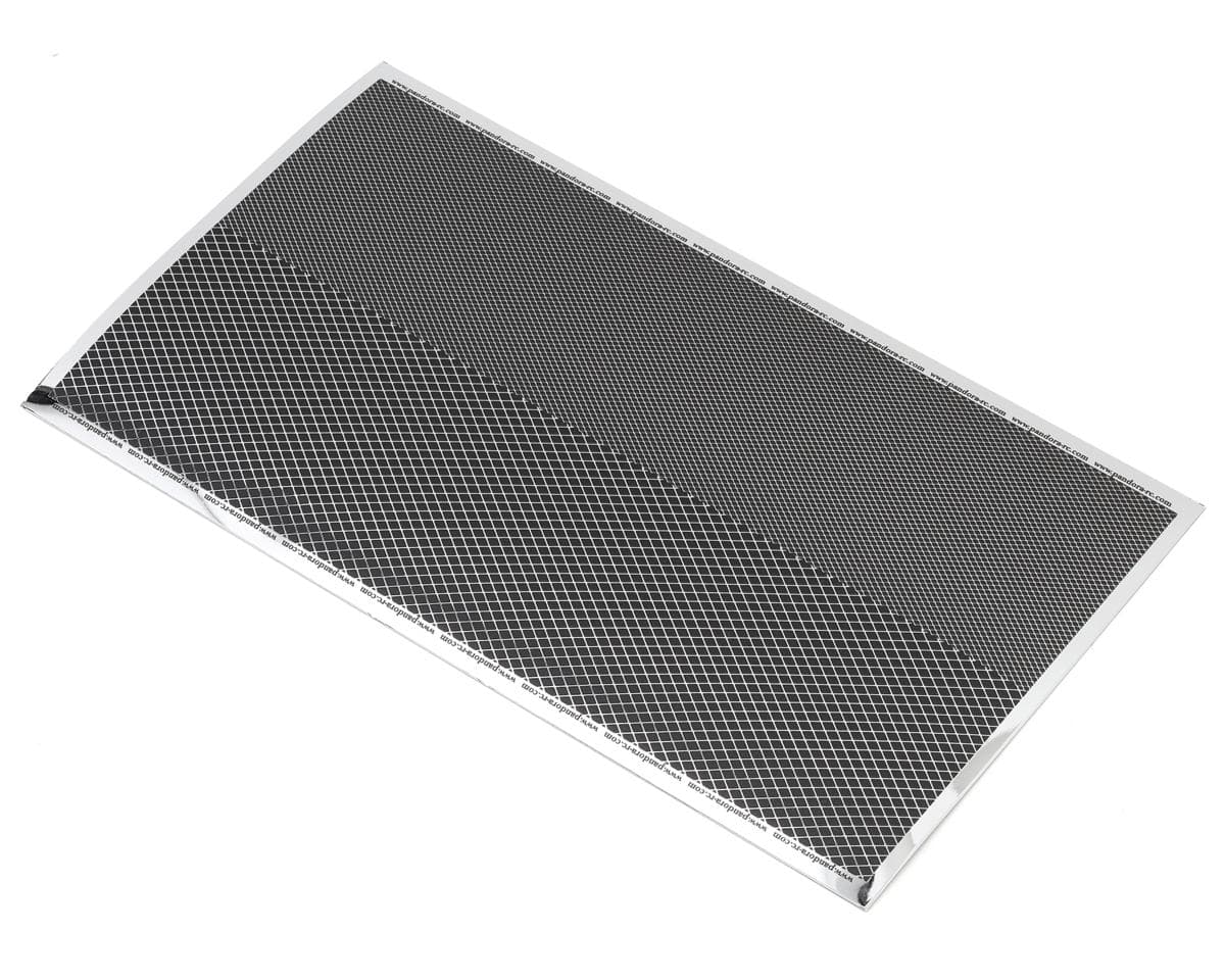 Pandora RC 1/10 Scale 3D Cross-Mesh Decal Sheet (Black/Silver) (210x120mm) (Miniature Scale Drift Accessory)