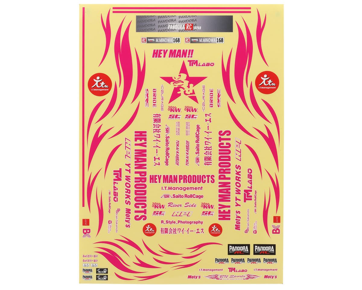 Pandora RC 1/10 Scale Decal Sheet (Masayo Minowa SPEC) (420x300mm) (Miniature Scale Drift Accessory)