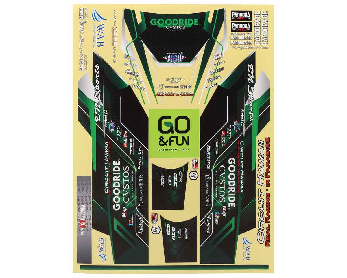 Pandora RC 1/10 Scale Decal Sheet (Jin Horino SPEC) (Miniature Scale Drift Accessory)