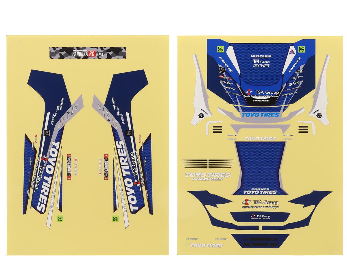 Pandora RC 1/10 Scale Decal Sheet (TOYO TIRES/Jin Horino SPEC) (Miniature Scale Drift Accessory)