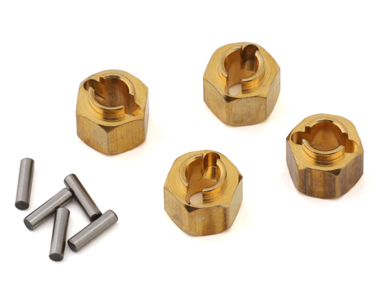 Injora Extended Brass Wheel Hexes for Traxxas TRX-4M (4) (1.25g ea)