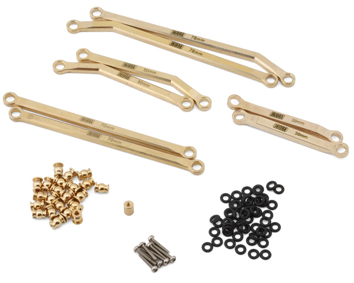 Injora Axial SCX24 Brass High Clearance Suspension Links Set (43g) (Gold) (Gladiator/Power Wagon) (155mm Wheelbase)