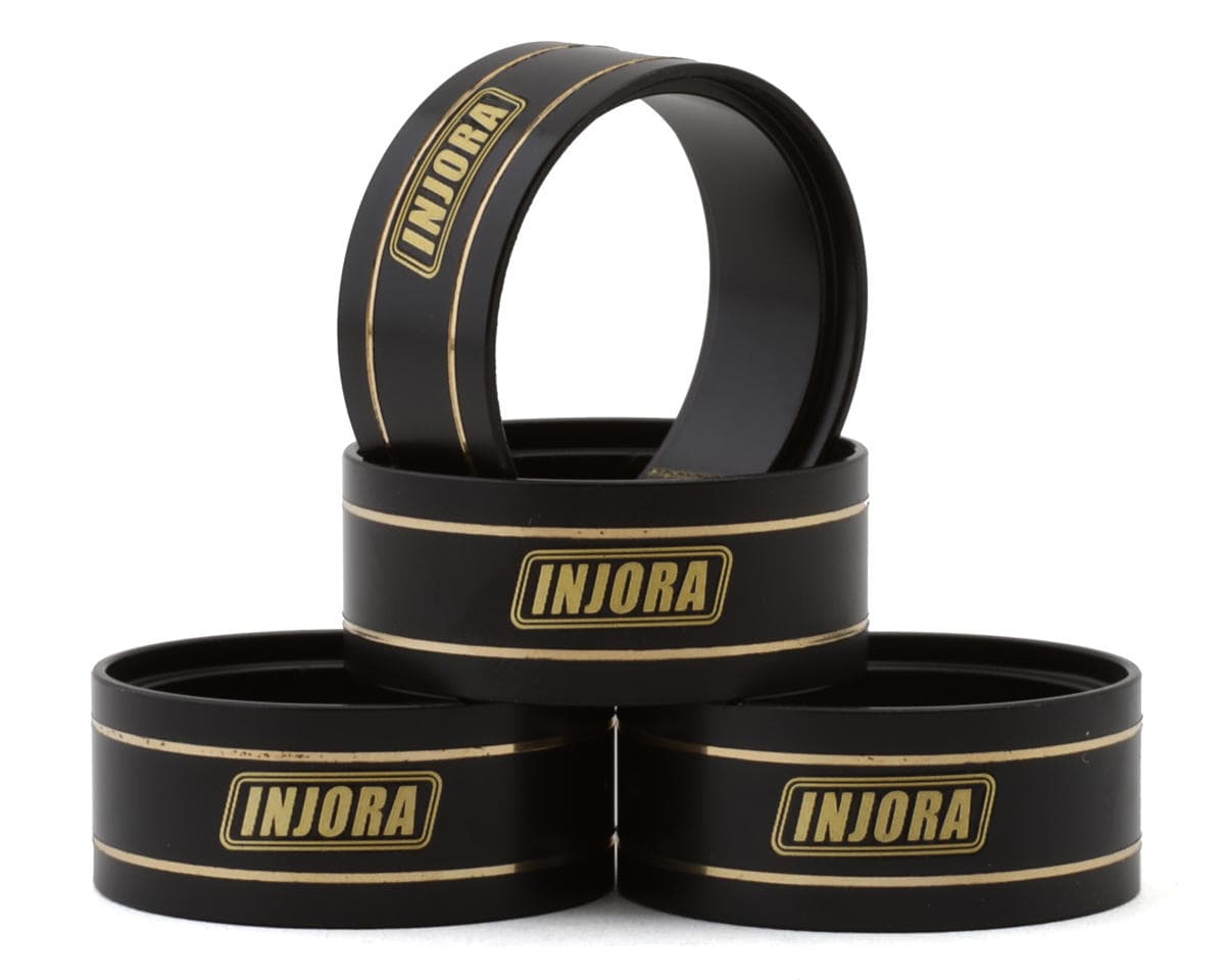 Injora 1.0" Brass Beadlock Wheel Clamp Rings (Black) (4) (13g ea)