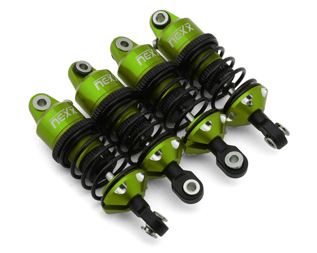 NEXX Racing 60mm Aluminum Threaded Oil-Filled Shocks for Traxxas® Mini Slash®/4-Tec® Drift (Green) (4)