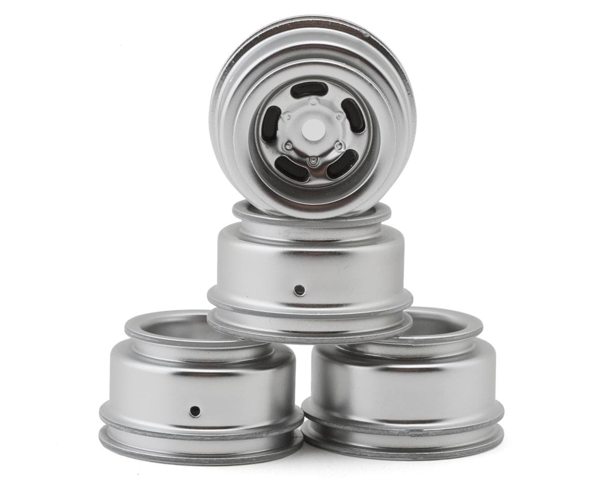 Axial Slot Mag 0.8"/1.0" Micro Crawler Wheel Set (Silver) (4)