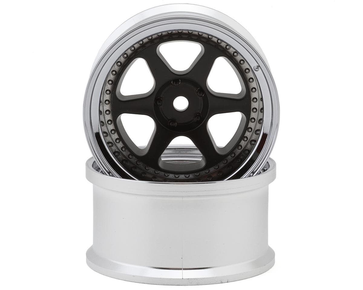 LAB Meister L1 1/10 Drift Wheels (Matte Carbon/Chrome) (2) (8mm Offset) w/12mm Hex