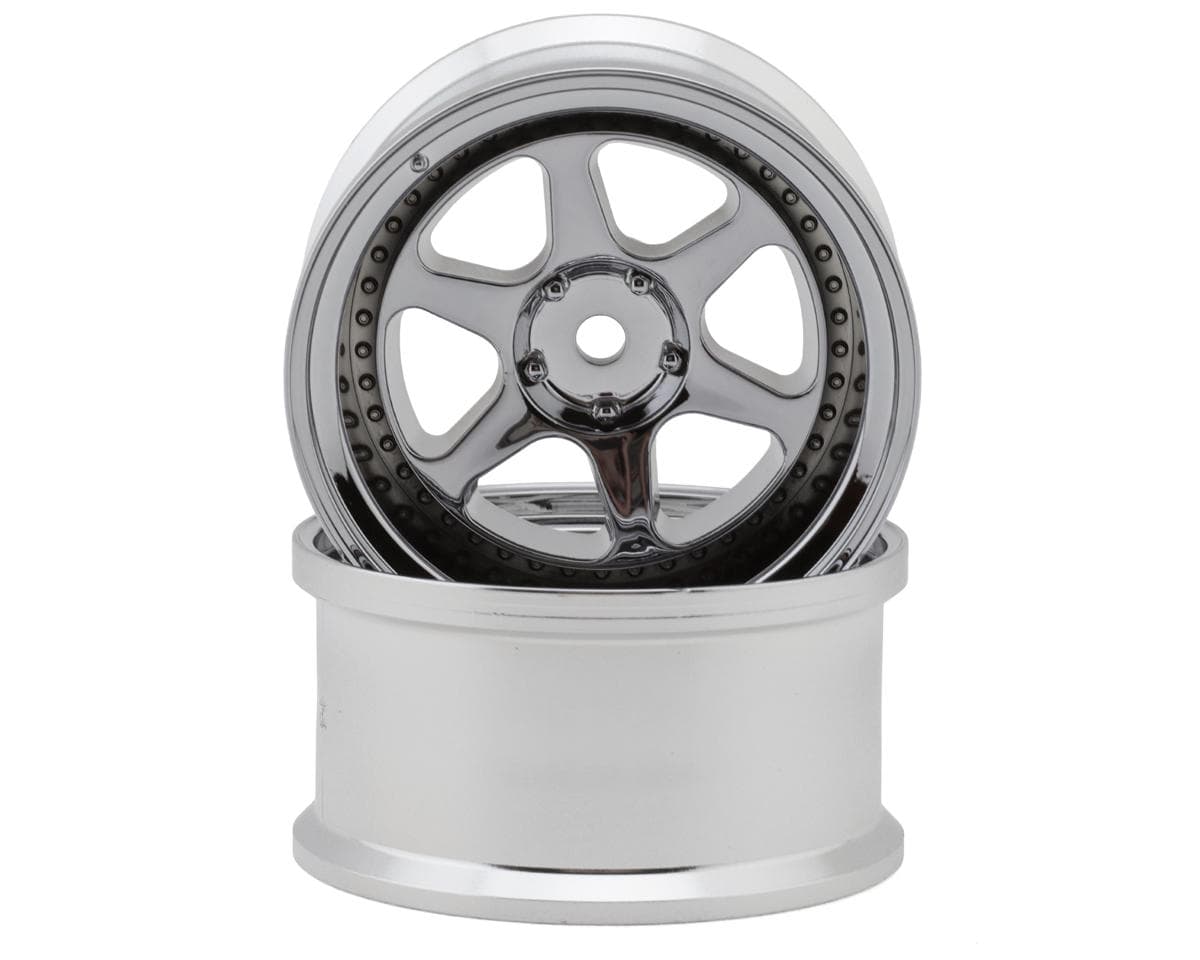 LAB Meister L1 1/10 Drift Wheels (Chrome) (2) (8mm Offset) w/12mm Hex