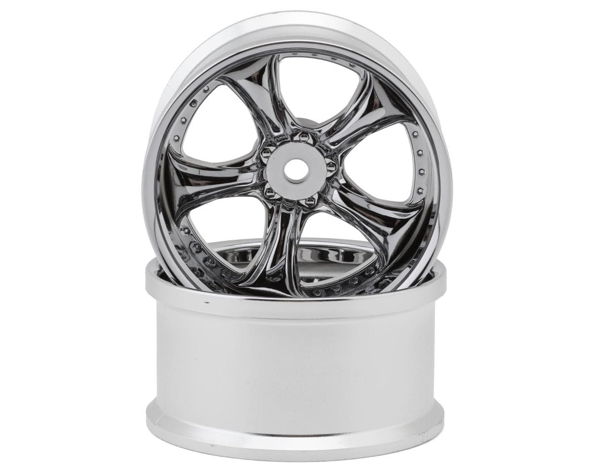 LAB Work Vs KF 1/10 Drift Wheels (Chrome) (2) (8mm Offset) w/12mm Hex