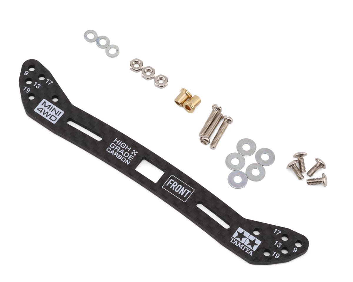 Tamiya JR Mini 4WD 2mm HG Carbon Fiber Wide Front Plate (Sliding Dampers)