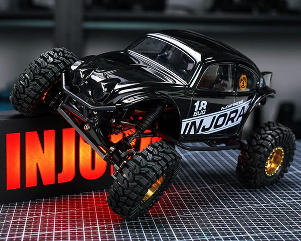 Injora BUG18 Crawler Body Set for Traxxas® TRX-4M™ (Black) (155mm Wheelbase) (Use with 4M-89 & 4M-111 Universal Chassis)