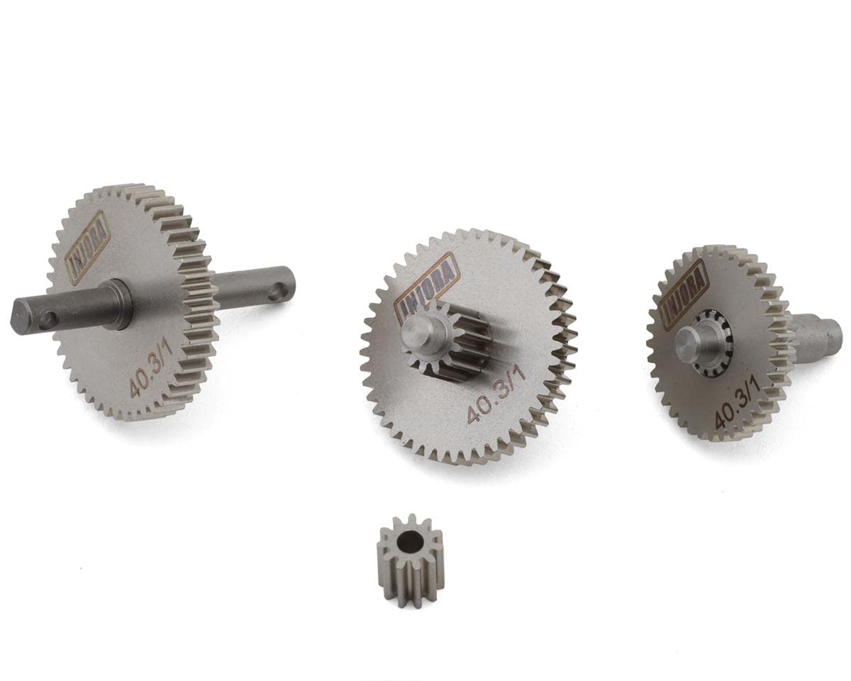 Injora Stainless Steel Low Range Transmission Gear Set for Traxxas® TRX-4M™ (40.3:1 Crawl Ratio)