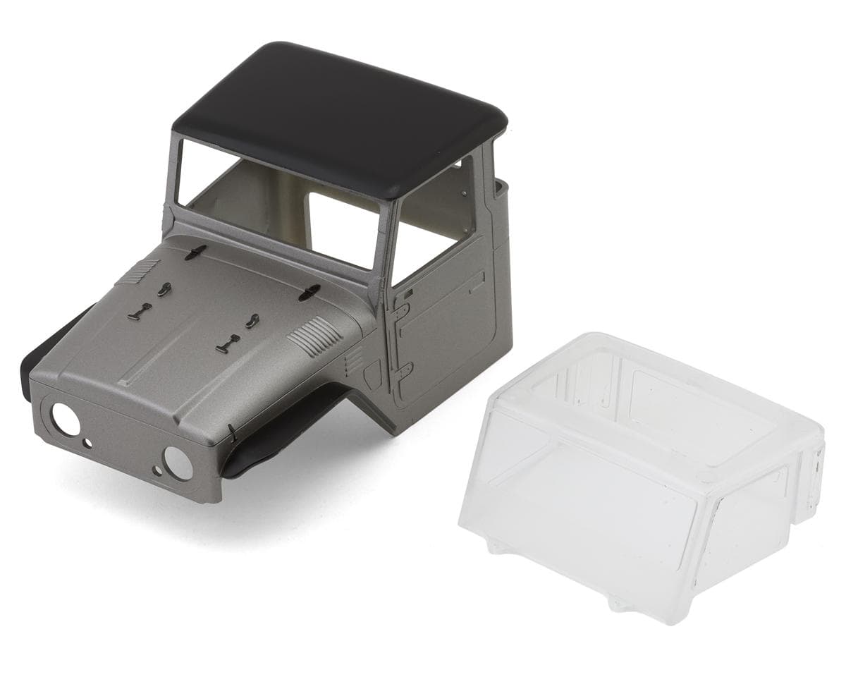 Injora IR40 Half Truck Hard Pre-Painted Body Set for Traxxas® TRX-4M® (Grey) (Defender®/Bronco®) w/Bed Rack & LED Lights