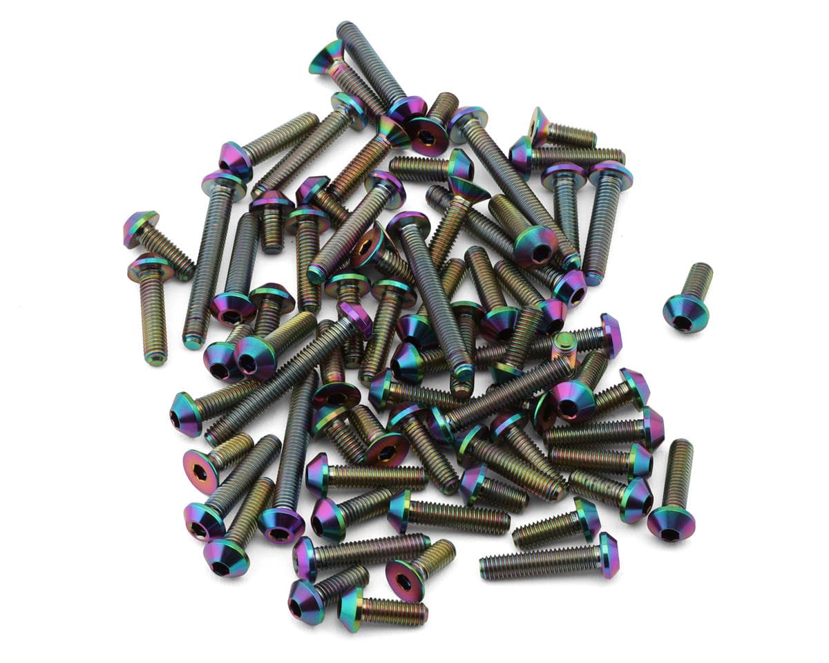 J&T Bearing Co. Xray XB2 2026 Flat Top Upper Titanium Screw Kit (Oil Slick)