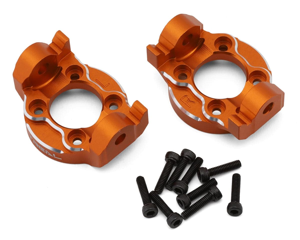Treal Hobby Losi® LMT™ Aluminum Front C-Hub Spindle Carrier Set (Orange) (2) (5°)