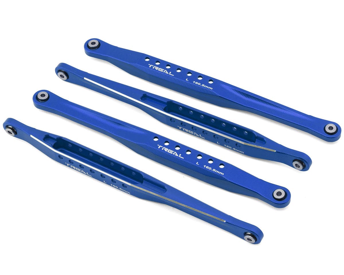 Treal Hobby Losi LMT Aluminum Trailing Arms (Blue) (4) (160.5mm) (Long) (LMT 2.0/Bog Hog/King Sling)