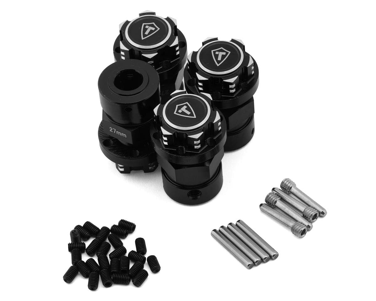 Treal Hobby Arrma Kraton 6S EXB Aluminum 27mm Extended Hex Hub w/Wheel Nuts (Black) (4)