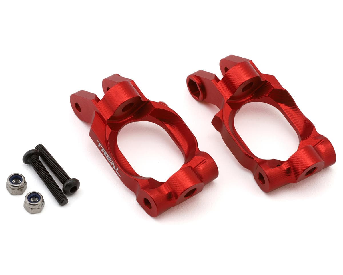 Treal Hobby Losi Hammer Rey U4 Aluminum Front C Hub Carriers (Red) (Left/Right)