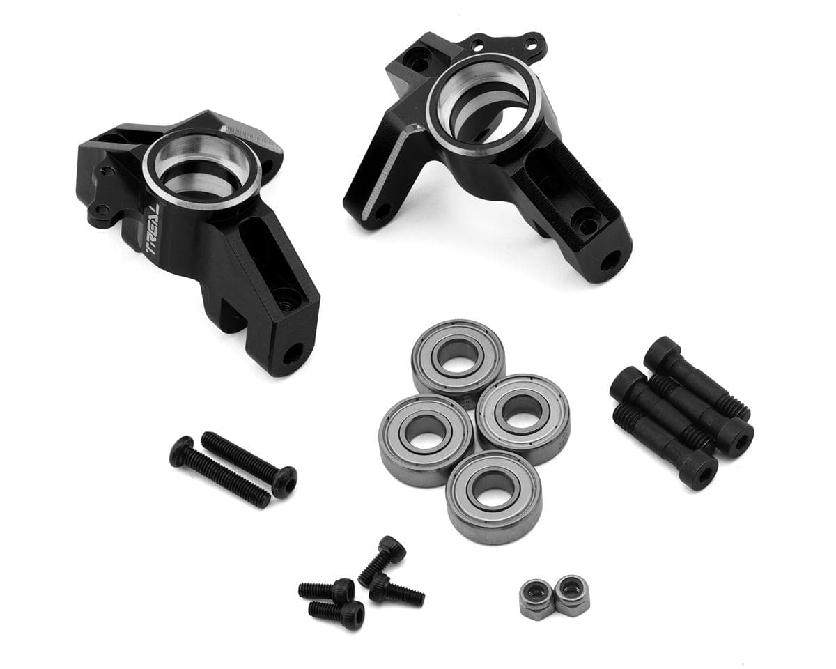Treal Hobby Losi Hammer Rey U4 Aluminum Front Steering Knuckles (Black) (Left/Right)