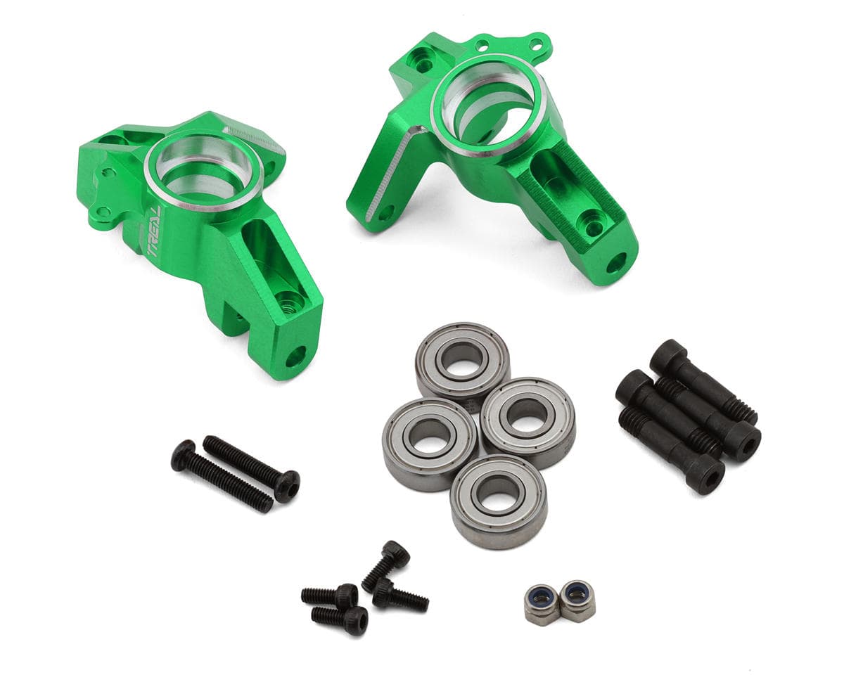 Treal Hobby Losi Hammer Rey U4 Aluminum Front Steering Knuckles (Green) (Left/Right)