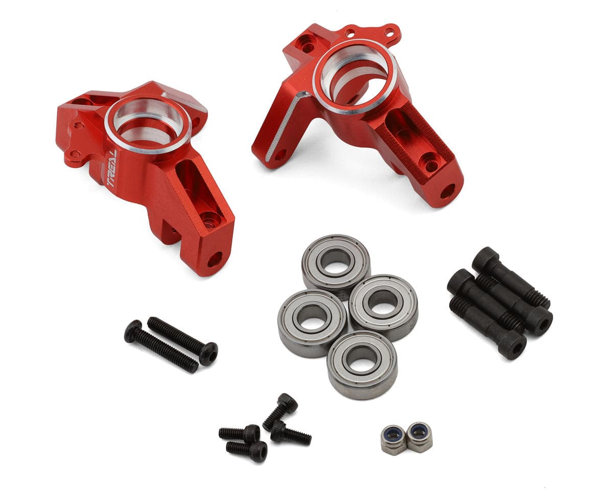 Treal Hobby Losi Hammer Rey U4 Aluminum Front Steering Knuckles (Red) (Left/Right)