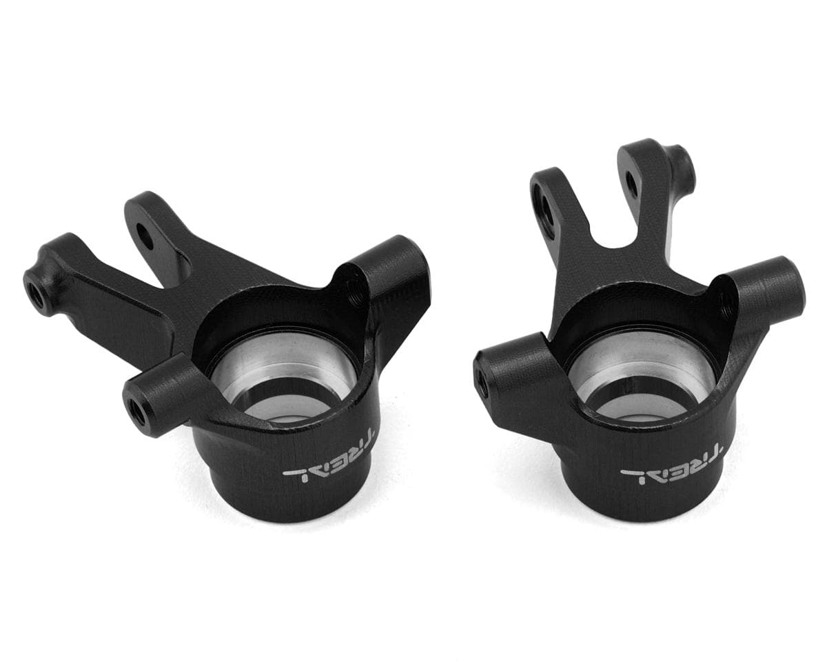 Treal Hobby Aluminum Front Steering Knuckles for Traxxas® Mini Maxx/Mini XRT® (Black) (L/R)