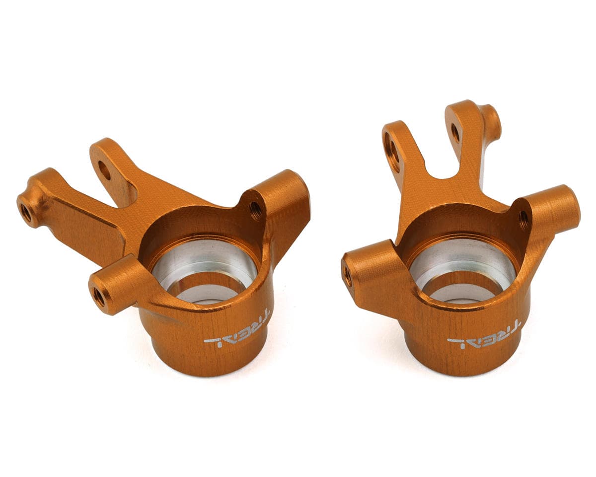 Treal Hobby Aluminum Front Steering Knuckles for Traxxas® Mini Maxx/Mini XRT® (Orange) (L/R)