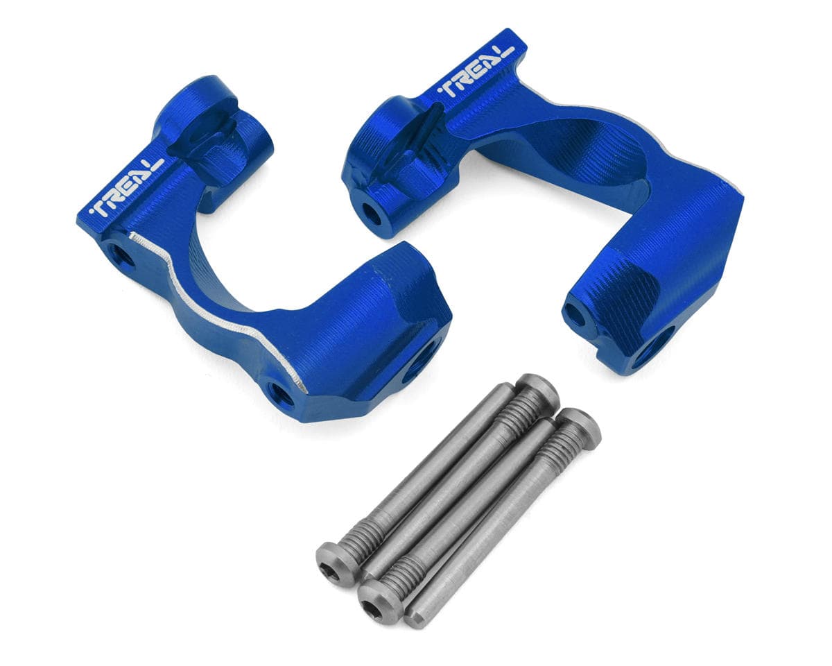 Treal Hobby Aluminum Front C Hubs for Traxxas® Mini Maxx® (Blue) (Left/Right)