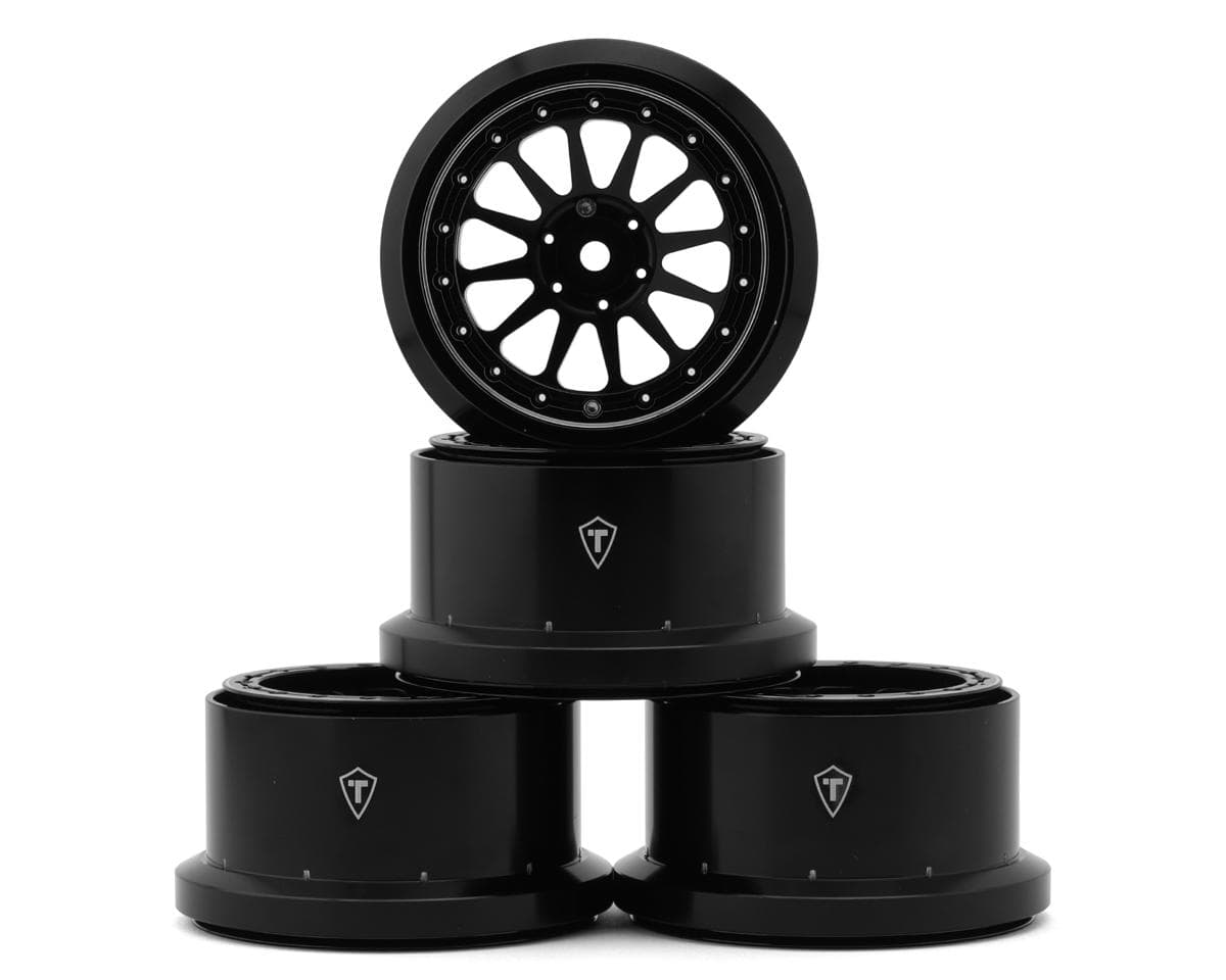 Treal Hobby Aluminum Beadlock Monster Truck Wheels for Traxxas® Mini Maxx® (Black/Black) (4) w/12mm Hex
