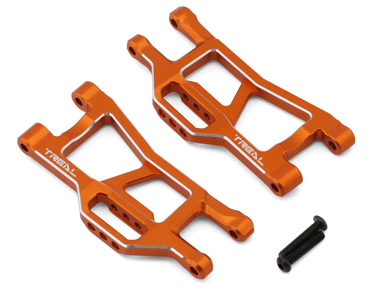 Treal Hobby Aluminum Front Lower Suspension Arm Set for Traxxas® Mini Maxx® (Orange) (2)