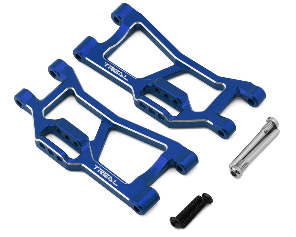 Treal Hobby Aluminum Rear Lower Suspension Arm Set for Traxxas® Mini Maxx® (Blue) (2)