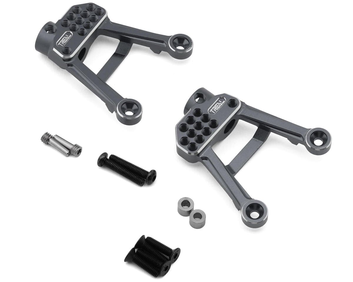 Treal Hobby Axial SCX10 II 7075 Aluminum Rear Shock Towers (Grey)
