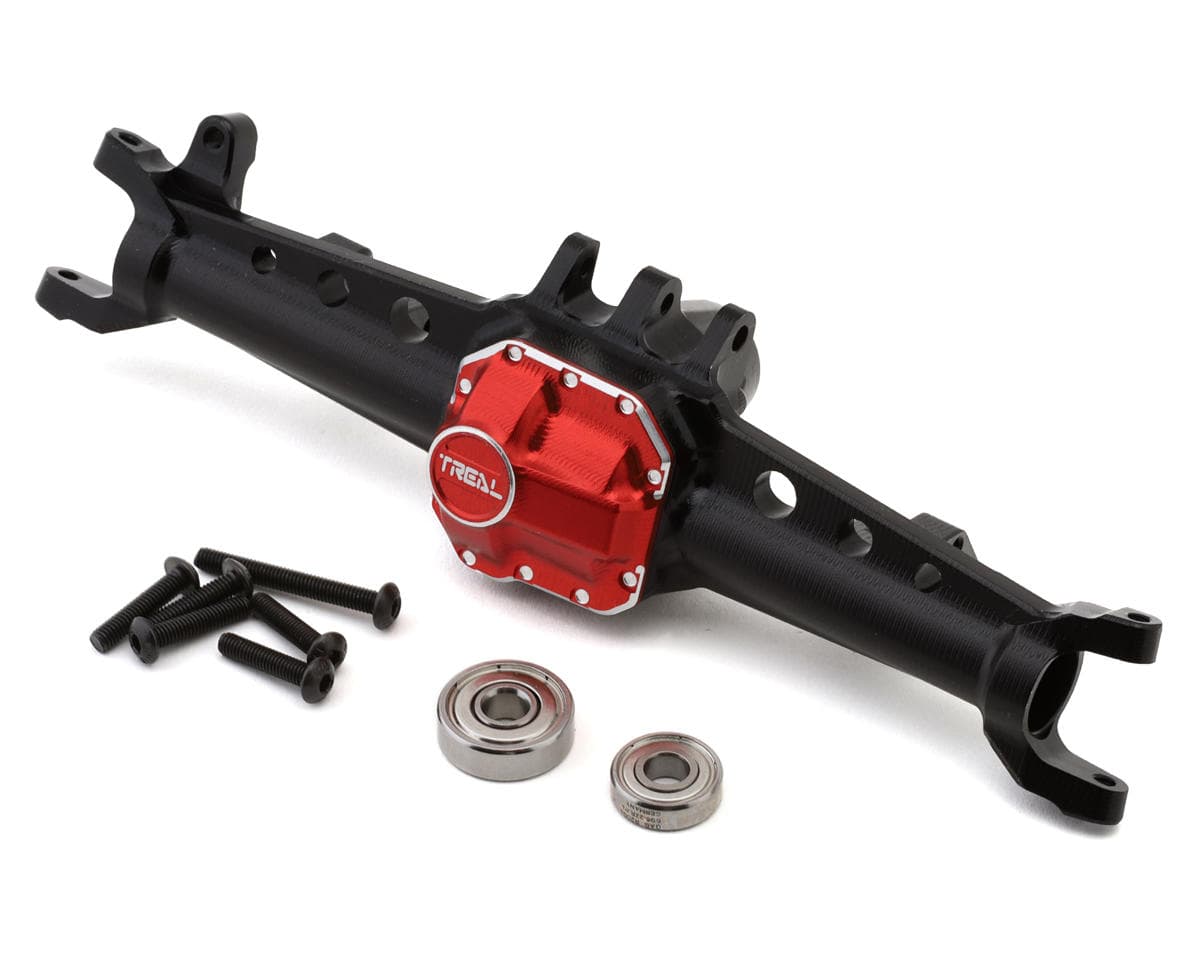 Treal Hobby Axial SCX10 II CNC-Machined Aluminum Front AR44 Axle Housing (Black)